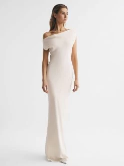 Reiss Ivory Loretta Off-The-Shoulder Maxi Dress