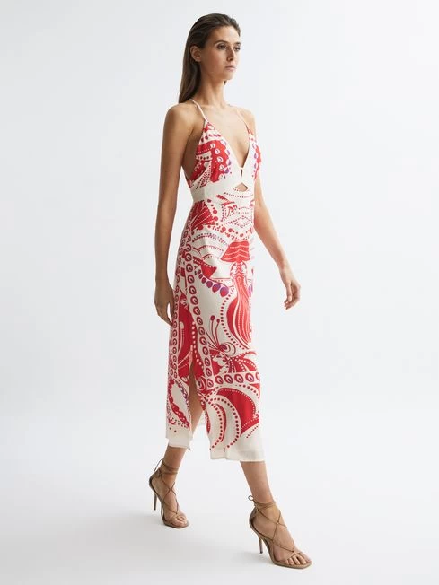 Reiss Coral Ebony Abstract Print Maxi Dress – Image 4